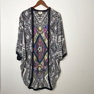 Born Famous Sheer Open Blouse Southwest Boho